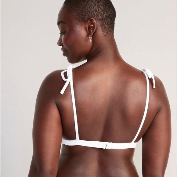 Terry Tie-Shoulder Triangle Bikini Swim Top for Women​ - Picture 4 of 7